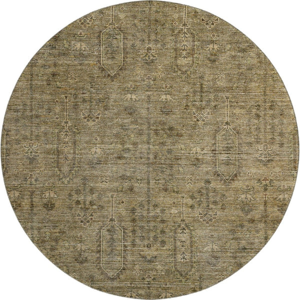 HomeRoots 8' Brown and Beige Southwestern Round Rug - Washable, UV Protected, Stain Resistant for Every Home 665394