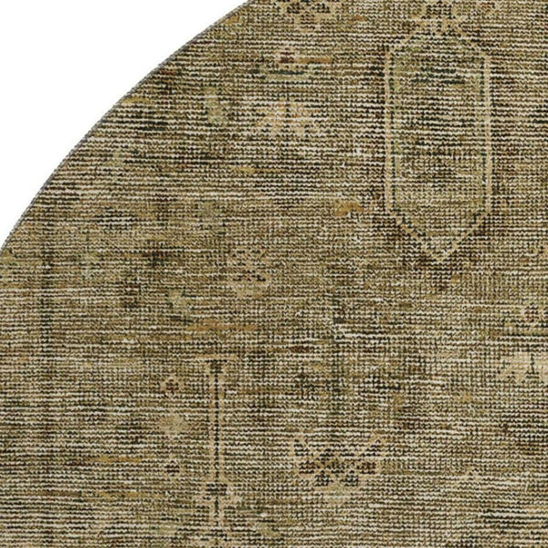 HomeRoots 8' Brown and Beige Southwestern Round Rug - Washable, UV Protected, Stain Resistant for Every Home 665394