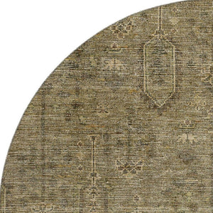 HomeRoots 8' Brown and Beige Southwestern Round Rug - Washable, UV Protected, Stain Resistant for Every Home 665394