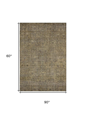 HomeRoots 9' X 12' Brown and Beige Southwestern Area Rug - Durable, Washable, UV Protected for Busy Homes 665396