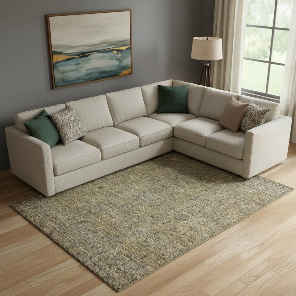 HomeRoots 10' Southwestern Washable Area Rug in Brown & Beige - Durable, UV-Protected, Perfect for Busy Homes! 665397