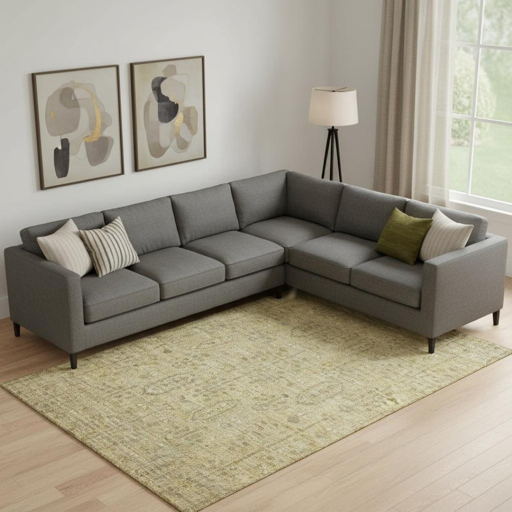 HomeRoots 8' X 10' Gold and Taupe Southwestern Area Rug - Washable, UV-Protected, Durable for Homes with Kids & Pets 665401