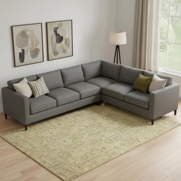 HomeRoots 8' X 10' Gold and Taupe Southwestern Area Rug - Washable, UV-Protected, Durable for Homes with Kids & Pets 665401