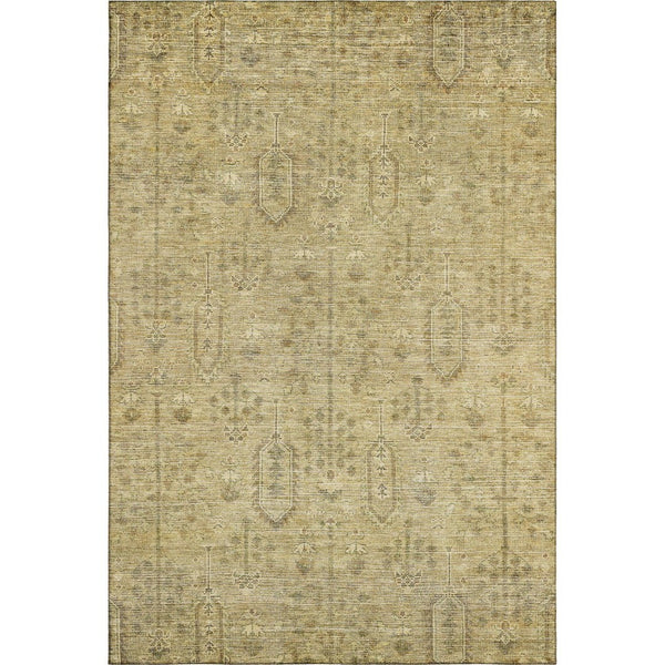 HomeRoots 8' X 10' Gold and Taupe Southwestern Area Rug - Washable, UV-Protected, Durable for Homes with Kids & Pets 665401