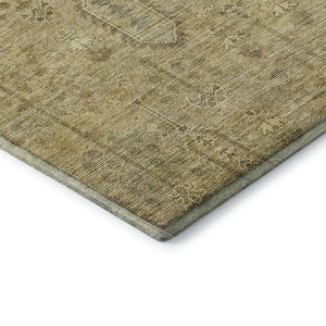 HomeRoots 8' X 10' Gold and Taupe Southwestern Area Rug - Washable, UV-Protected, Durable for Homes with Kids & Pets 665401