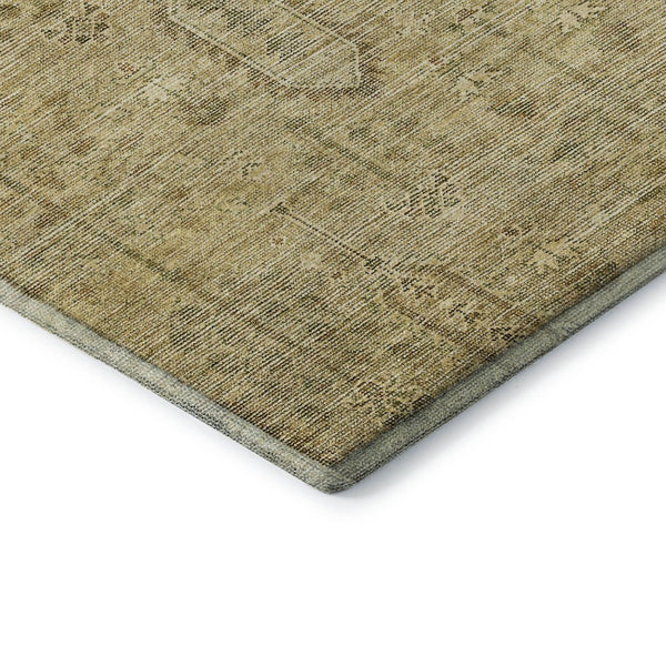 HomeRoots 8' X 10' Gold and Taupe Southwestern Area Rug - Washable, UV-Protected, Durable for Homes with Kids & Pets 665401