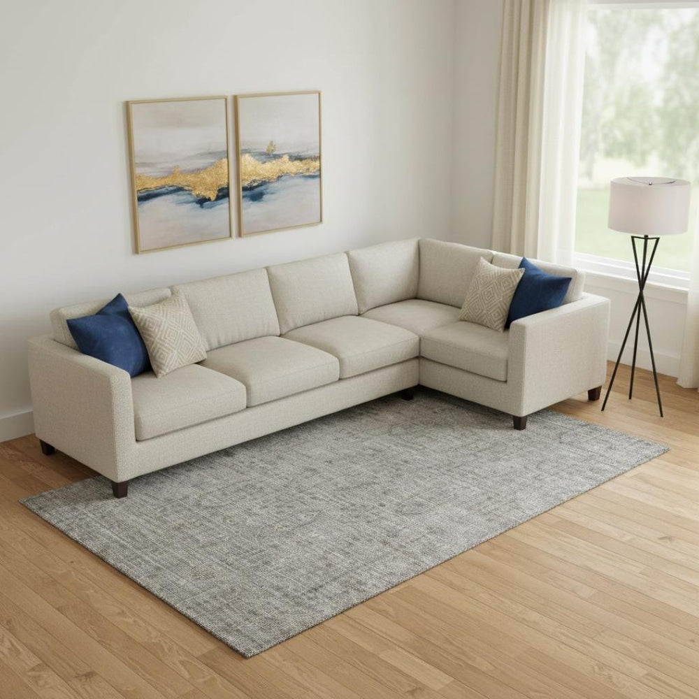 HomeRoots 8' X 10' Southwestern Washable Area Rug in Granite Gray & Silver – Durable, Stain-Resistant Design! 665407