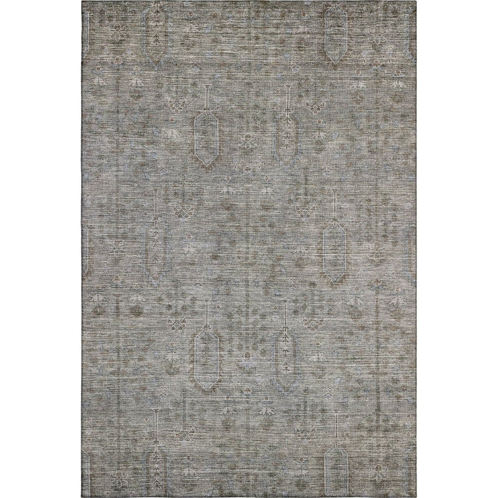 HomeRoots 8' X 10' Southwestern Washable Area Rug in Granite Gray & Silver – Durable, Stain-Resistant Design! 665407