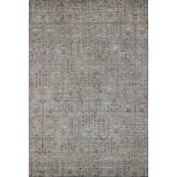 HomeRoots 8' X 10' Southwestern Washable Area Rug in Granite Gray & Silver – Durable, Stain-Resistant Design! 665407