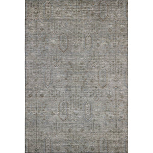 HomeRoots 9' X 12' Southwestern Area Rug in Granite Gray & Silver - Washable, UV-Protected, Durable Design 665408