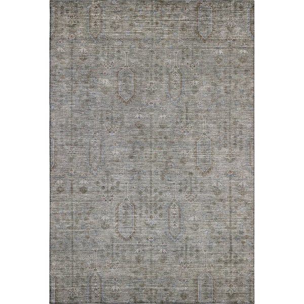 HomeRoots 9' X 12' Southwestern Area Rug in Granite Gray & Silver - Washable, UV-Protected, Durable Design 665408
