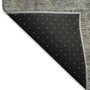 HomeRoots 9' X 12' Southwestern Area Rug in Granite Gray & Silver - Washable, UV-Protected, Durable Design 665408