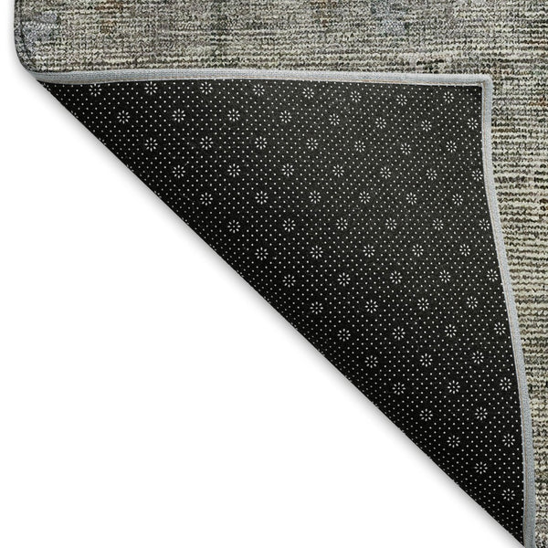 HomeRoots 9' X 12' Southwestern Area Rug in Granite Gray & Silver - Washable, UV-Protected, Durable Design 665408