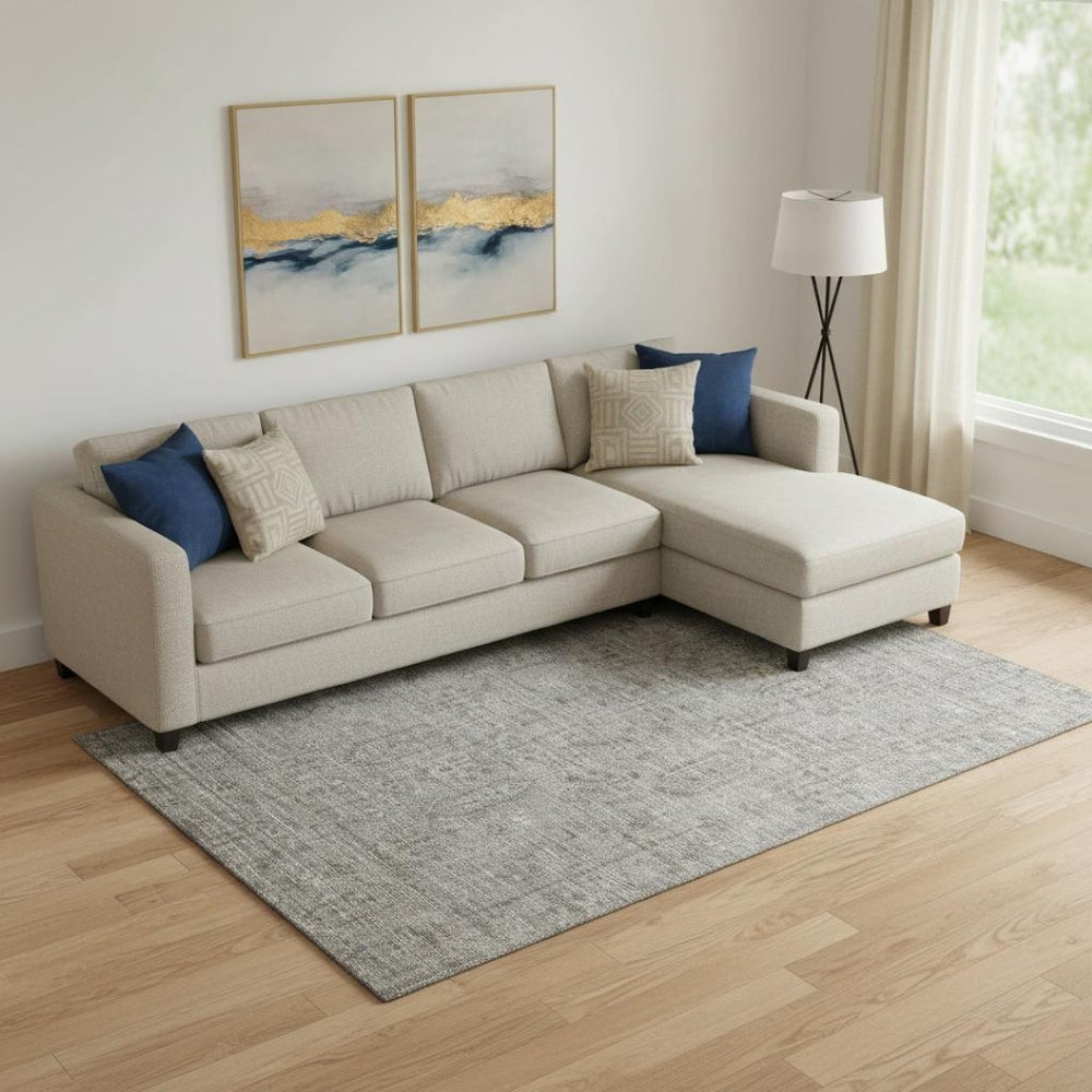 HomeRoots 10' X 14' Granite Gray Southwestern Area Rug - Durable, Washable, UV-Protected, Stylish & Stain-Resistant! 665409