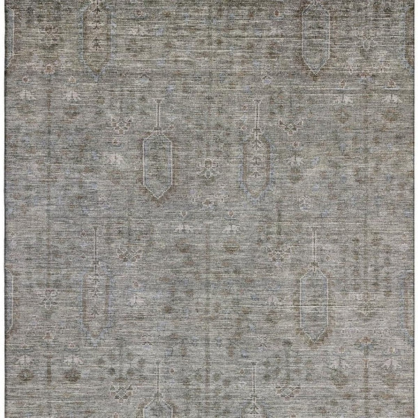 HomeRoots 10' X 14' Granite Gray Southwestern Area Rug - Durable, Washable, UV-Protected, Stylish & Stain-Resistant! 665409