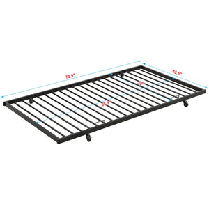 English Elm Full Over Full Metal Bunk Bed With Trundle - Durable, Space-Saving, Easy Assembly & Safety Features W311S00051