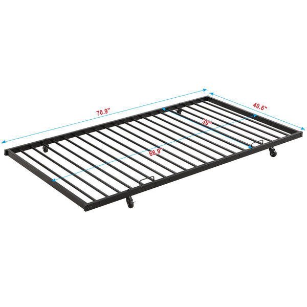 English Elm Full Over Full Metal Bunk Bed With Trundle - Durable, Space-Saving, Easy Assembly & Safety Features W311S00051