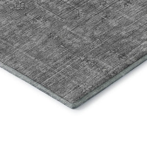 HomeRoots 8' X 10' Gray and Silver Southwestern Area Rug - Durable, Washable, UV Protected for Homes & Patios 665413