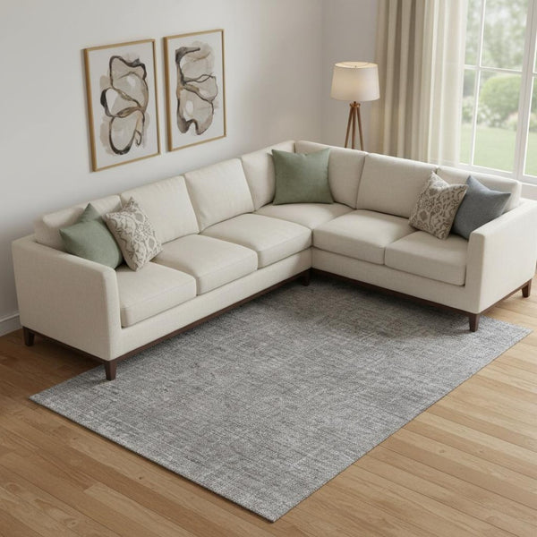HomeRoots 9' X 12' Gray and Silver Southwestern Area Rug - Durable, Washable, UV Protected for Busy Homes 665414