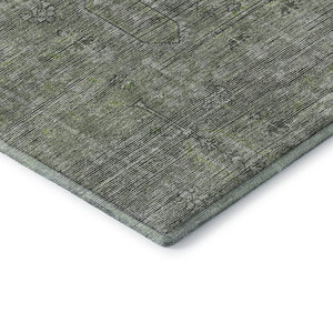 HomeRoots 5' X 8' Southwestern Area Rug in Green and Gray - Washable, UV-Protected, Durable for Homes 665417