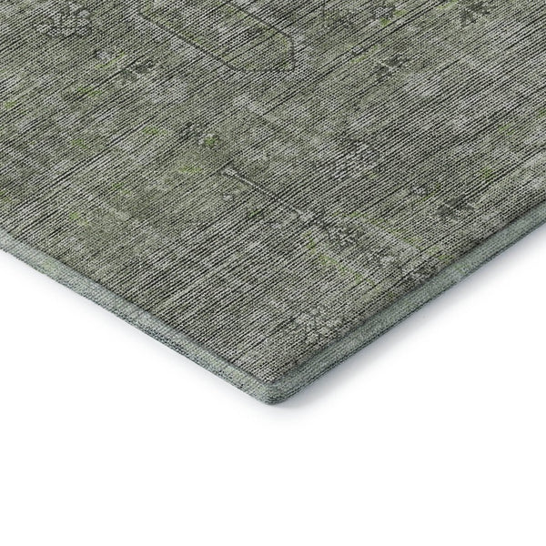 HomeRoots 5' X 8' Southwestern Area Rug in Green and Gray - Washable, UV-Protected, Durable for Homes 665417