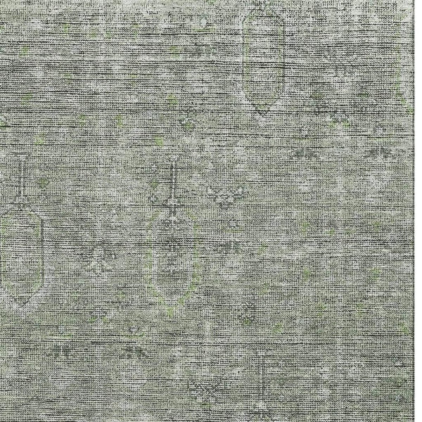 HomeRoots 5' X 8' Southwestern Area Rug in Green and Gray - Washable, UV-Protected, Durable for Homes 665417