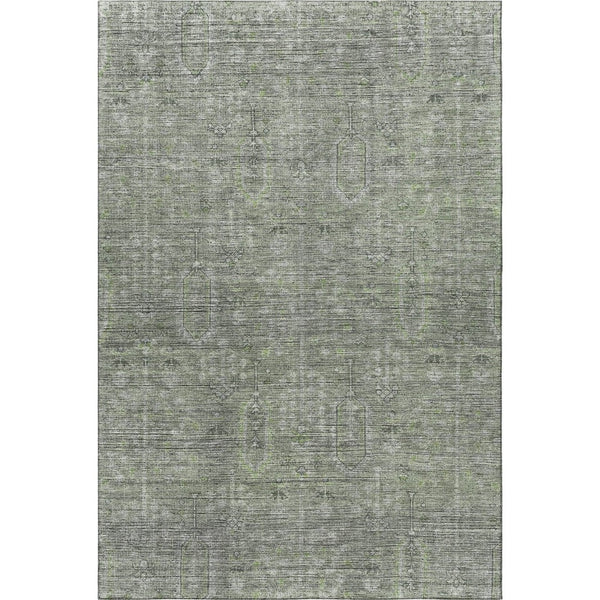 HomeRoots 5' X 8' Southwestern Area Rug in Green and Gray - Washable, UV-Protected, Durable for Homes 665417