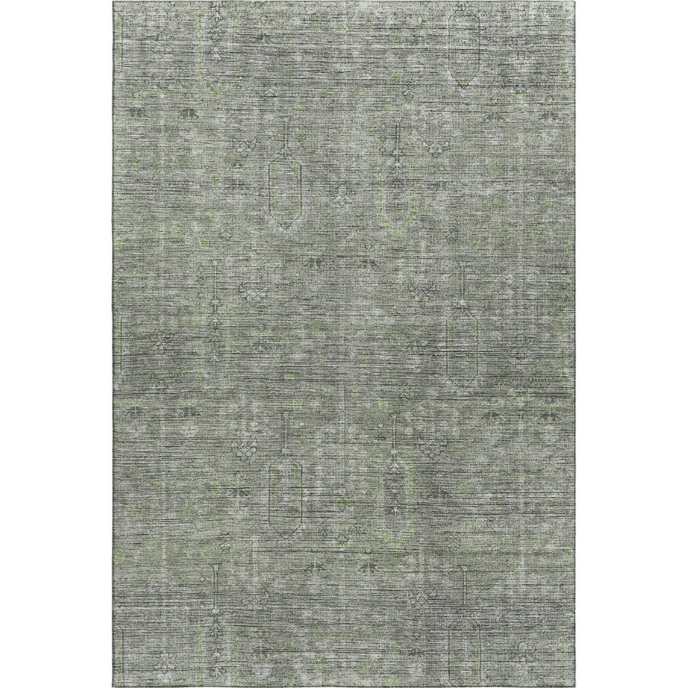 HomeRoots 8' X 10' Southwestern Green and Gray Area Rug - Washable, UV Protected, Stylish and Durable Design 665419