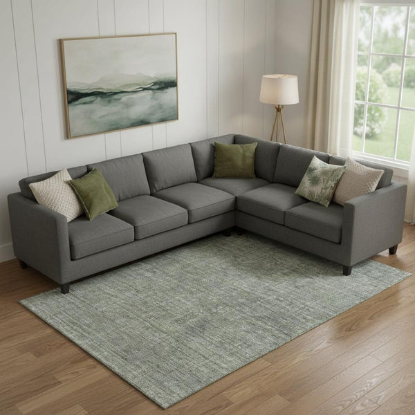HomeRoots 10' Southwestern Green and Gray Washable Area Rug with UV Protection for Family-Friendly Spaces 665421