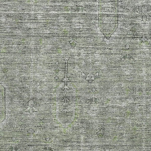 HomeRoots 10' Southwestern Green and Gray Washable Area Rug with UV Protection for Family-Friendly Spaces 665421