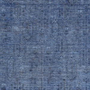 HomeRoots 5' X 8' Southwestern Navy Blue & Gray Area Rug - Durable, Stain-Resistant, UV-Protected Design 665423