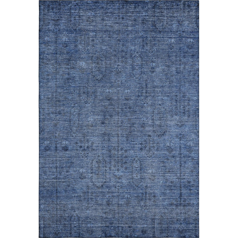 HomeRoots 8' X 10' Navy Blue & Gray Southwestern Area Rug - Washable, UV Protected, Stain Resistant Design 665425