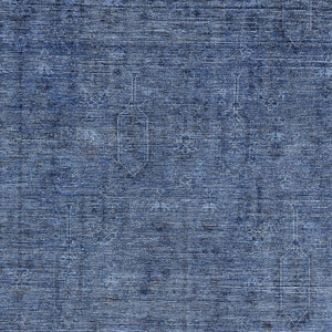 HomeRoots 8' X 10' Navy Blue & Gray Southwestern Area Rug - Washable, UV Protected, Stain Resistant Design 665425