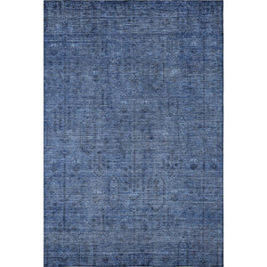 HomeRoots 9' X 12' Navy Blue and Gray Southwestern Washable Area Rug - Stain Resistant & UV Protected Elegance 665426