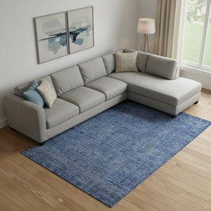 HomeRoots 10' X 14' Navy Blue & Gray Southwestern Washable Area Rug – UV Protected, Stain-Resistant & Stylish! 665427