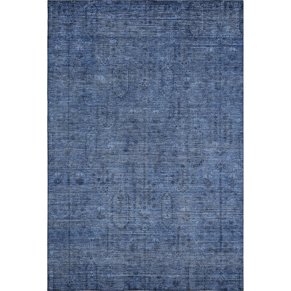 HomeRoots 10' X 14' Navy Blue & Gray Southwestern Washable Area Rug – UV Protected, Stain-Resistant & Stylish! 665427