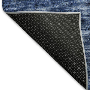 HomeRoots 10' X 14' Navy Blue & Gray Southwestern Washable Area Rug – UV Protected, Stain-Resistant & Stylish! 665427