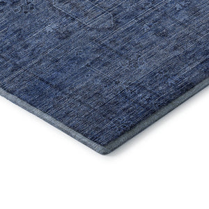 HomeRoots 10' X 14' Navy Blue & Gray Southwestern Washable Area Rug – UV Protected, Stain-Resistant & Stylish! 665427