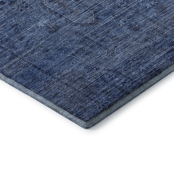 HomeRoots 10' X 14' Navy Blue & Gray Southwestern Washable Area Rug – UV Protected, Stain-Resistant & Stylish! 665427