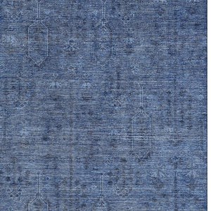 HomeRoots 10' X 14' Navy Blue & Gray Southwestern Washable Area Rug – UV Protected, Stain-Resistant & Stylish! 665427