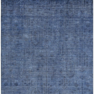 HomeRoots 10' X 14' Navy Blue & Gray Southwestern Washable Area Rug – UV Protected, Stain-Resistant & Stylish! 665427