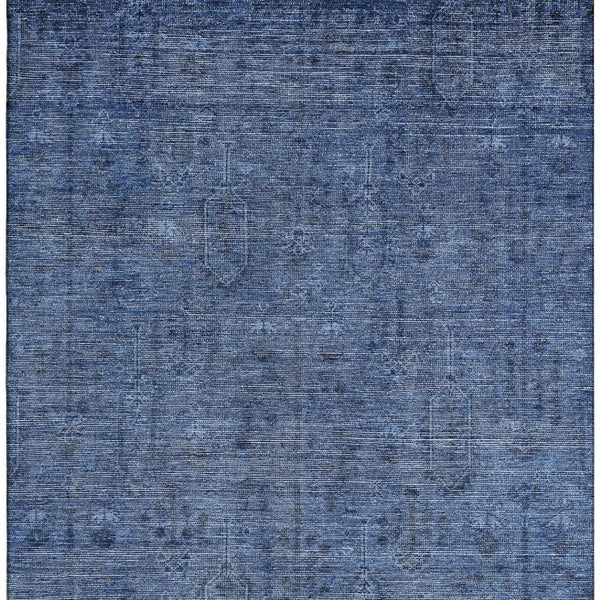 HomeRoots 10' X 14' Navy Blue & Gray Southwestern Washable Area Rug – UV Protected, Stain-Resistant & Stylish! 665427
