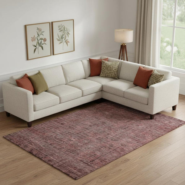 HomeRoots 8' X 10' Southwestern Area Rug in Rust & Gray - Durable, Washable, UV & Stain Resistant for Everyday Use 665431