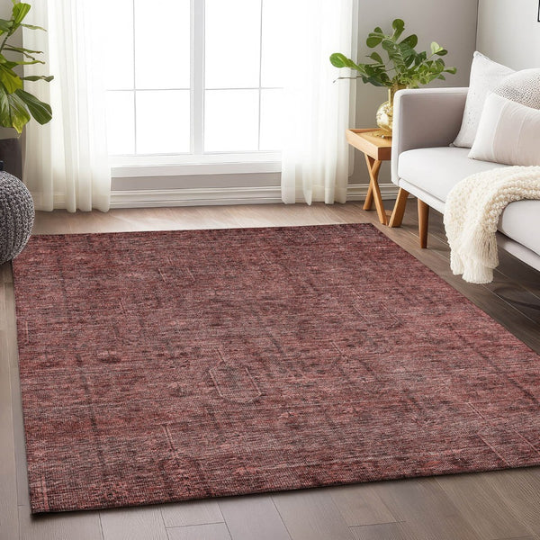 HomeRoots 10' Southwestern Area Rug in Rust & Gray - Washable, UV Protected, Perfect for Homes with Kids & Pets 665433