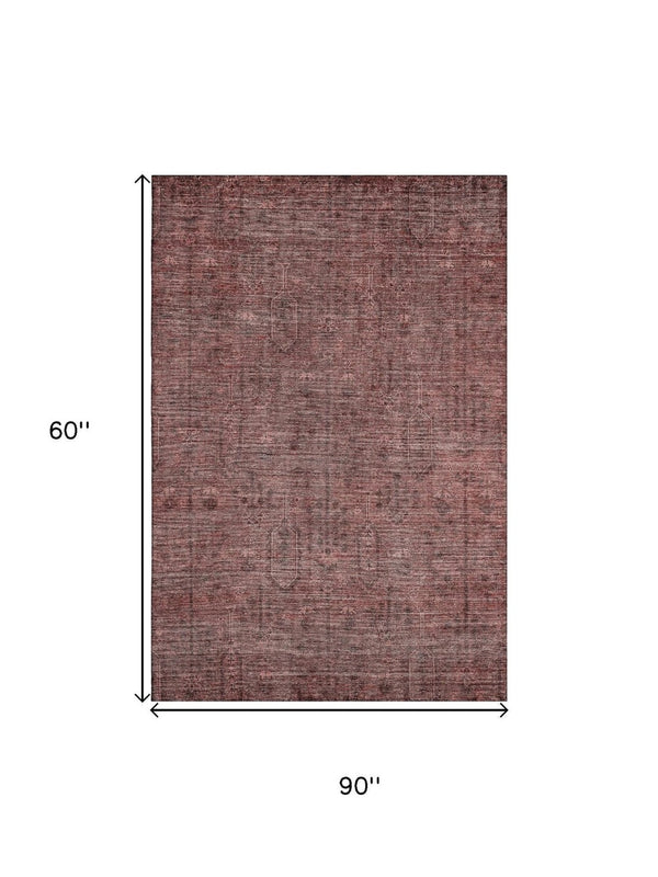 HomeRoots 10' Southwestern Area Rug in Rust & Gray - Washable, UV Protected, Perfect for Homes with Kids & Pets 665433
