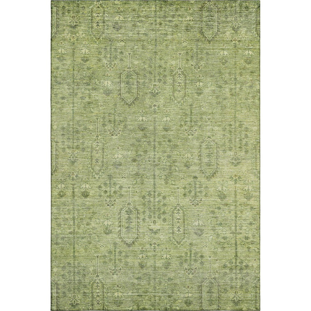 HomeRoots 5' X 8' Sage and Green Southwestern Area Rug – Washable, UV-Protected, Stylish for Modern Homes 665435