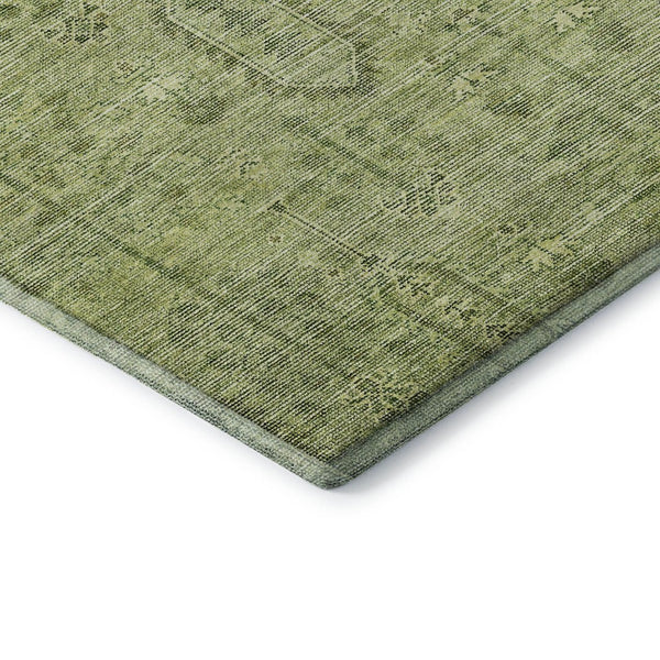 HomeRoots 8' Sage and Green Southwestern Washable Round Rug - Durable, UV-Protected, and Stain-Resistant Design 665436