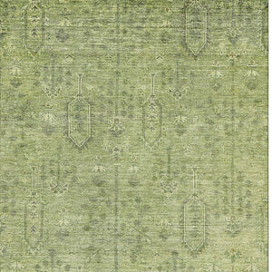 HomeRoots 8' X 10' Sage and Green Southwestern Washable Area Rug - Durable, UV-Protected, Ideal for Busy Homes! 665437