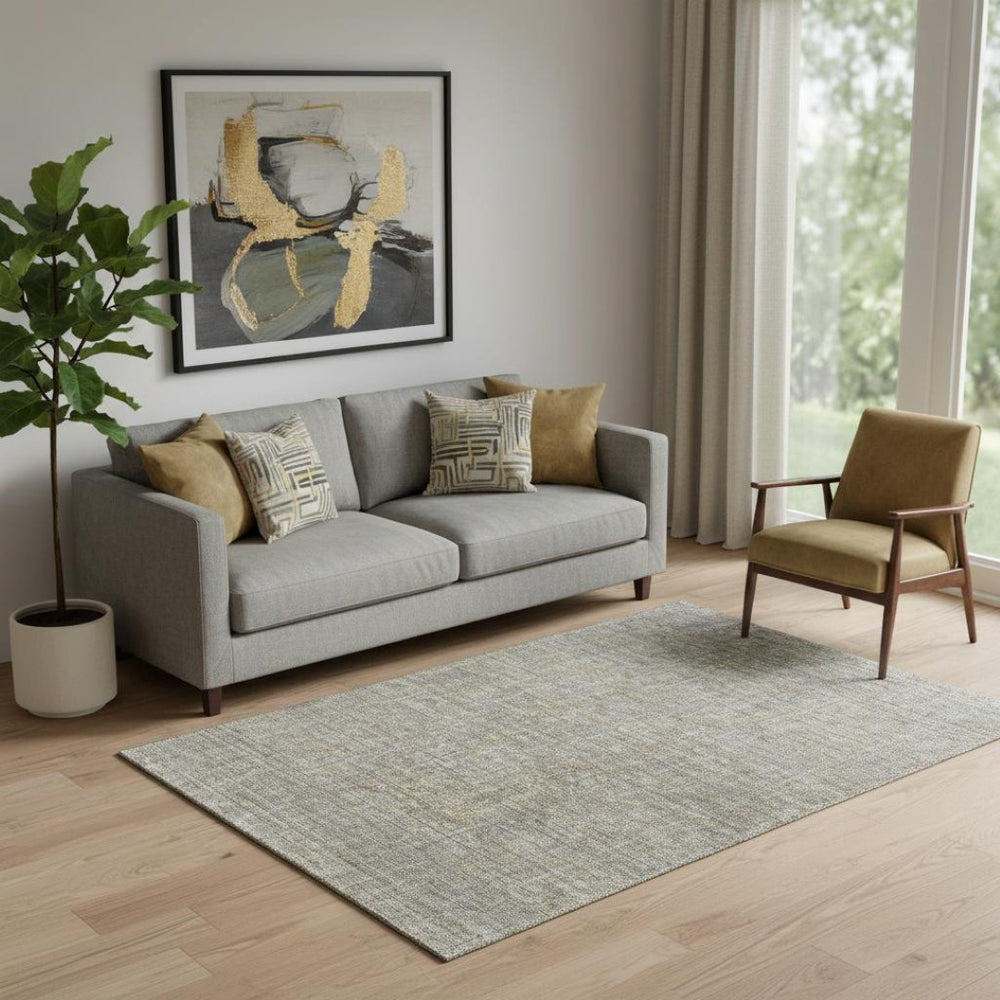 HomeRoots 5' X 8' Southwestern Area Rug in Taupe Gray & Beige - Durable, Washable, UV-Resistant Design for Homes 665441