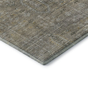 HomeRoots 8' Southwestern Round Rug in Taupe Gray & Beige - Washable, UV Protected, Durable & Stylish Decor 665442